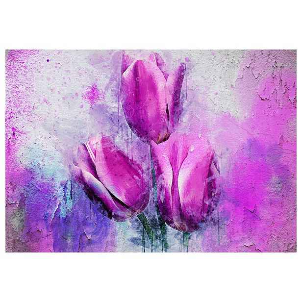 Vliesová fototapeta Tulipány Fialová Rozmazaná Abstrakce 368x254 lepidlo