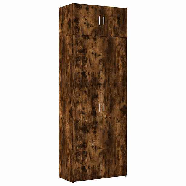 vidaXL Úzká úložná kouřový dub 80x42,5x225 cm kompozitní dřevo