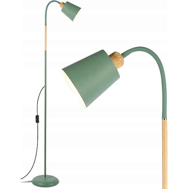 Antenlicht loftová podlahová lampa na čtení, ohebná, šalvějová, mátová, retro