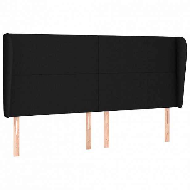 vidaXL Čelo postele typu ušák černé 183x23x118/128 cm textil