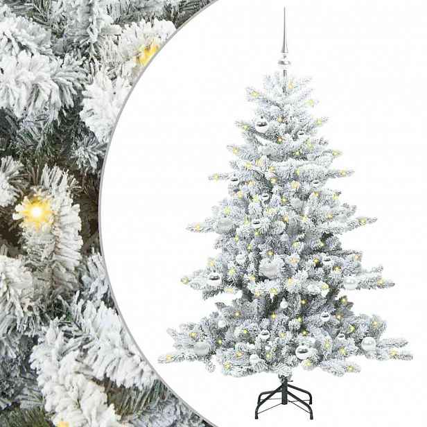 vidaXL Umělý Skládací Vánoční Strom s stojanem Bílá 150 cm PVC a ocel