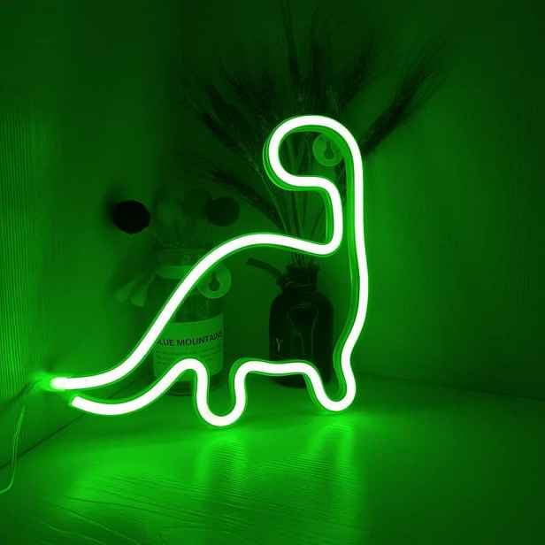 Neonové světlo dinosaura, zelená Led tabule, dekorativní nástěnná lampa