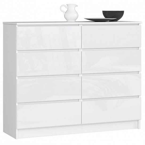 RAUMHIRSCH FURNITURE KOMODA bílá, bílá lesklá 99/120/40