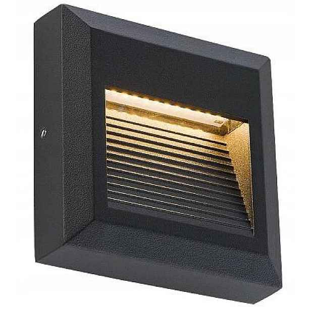 Venkovní podomítkové svítidlo Sidewalk Černá 3W Led 3000K IP54 10 cm