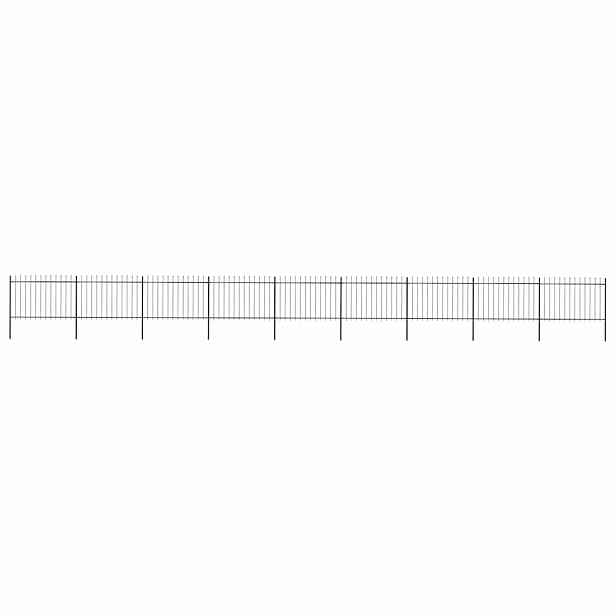 vidaXL Zahradní plot s kopím nahoře ocelový 1506 x 120 cm černý