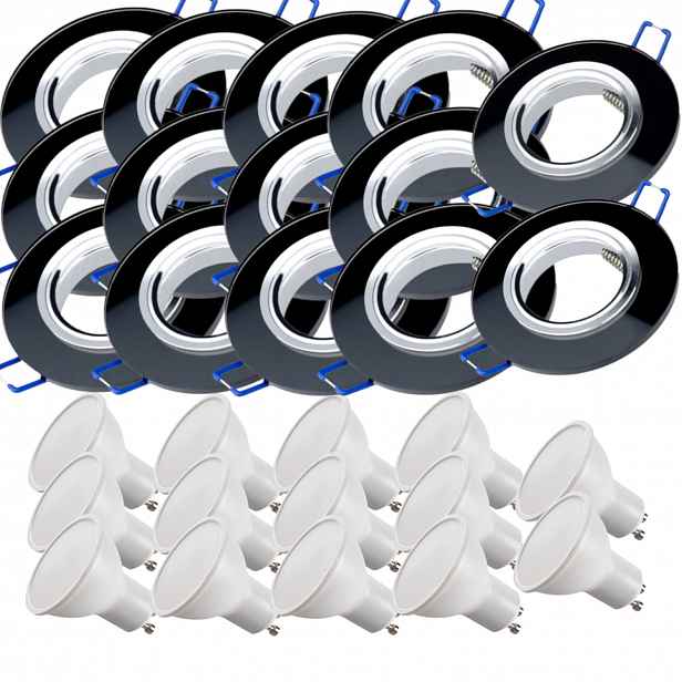 14 x Skleněná Stropní Lampa Zapuštěná Do Stropu Křišťál Led Žárovky 5W