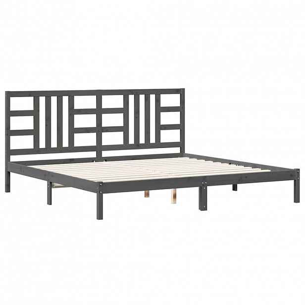 vidaXL Rám postele šedý masivní dřevo 200 x 200 cm