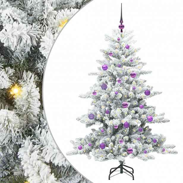 vidaXL Umělý Skládací Vánoční Strom s stojanem Bílá 150 cm PVC a ocel