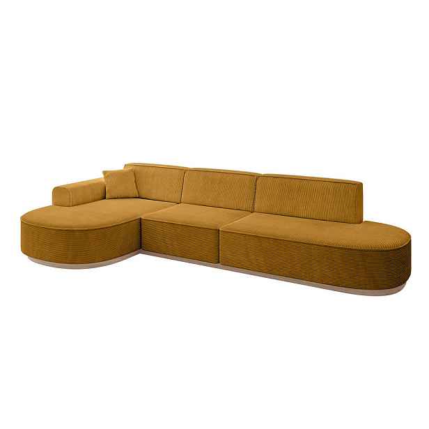 ALTDECOR ROHOVÁ SEDAČKA s otomanem, levá MARI-L2-v1 328x171x83 Hořčicová Manšestr