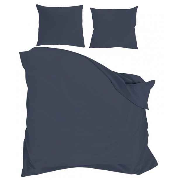 Jednobarevné Povlečení Denim Hladké Bez Vzorů Bavlněný Satén 160x200