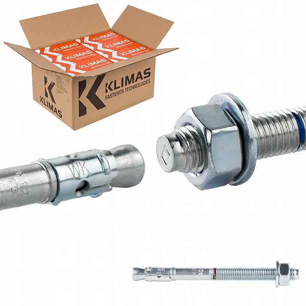 Kotvy do betonu ocelové M8 x 95 mm 400 ks mechanické Klimas Le-zn