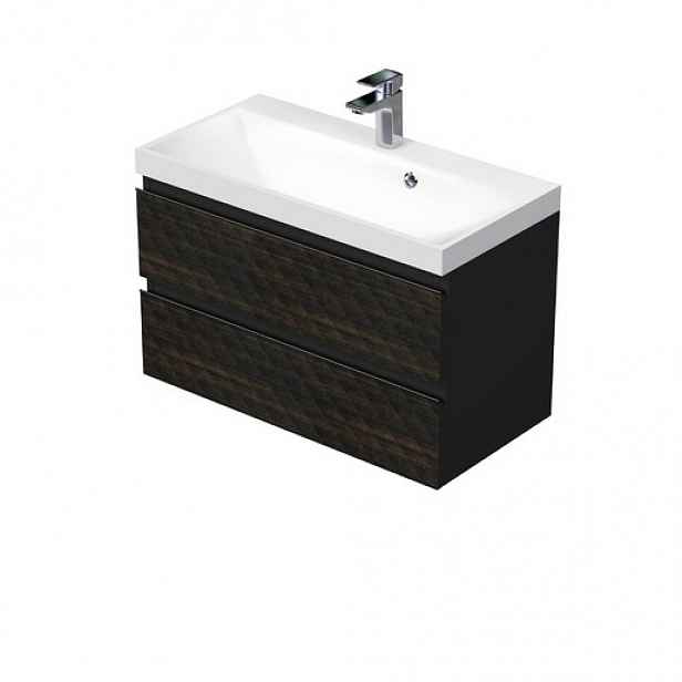 Koupelnová skříňka s umyvadlem SAT Cube Way 80x47,5x40 cm hnědá mat CUBE3D802ZH