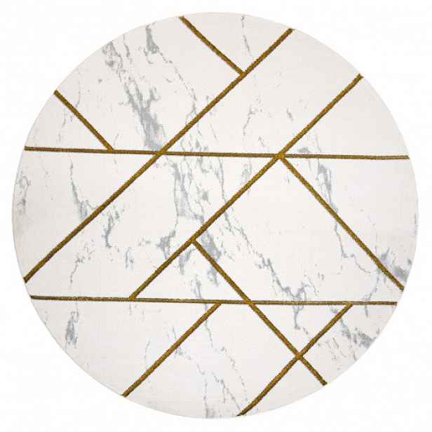 Kusový koberec Emerald geometric 1012 cream and gold kruh, 120x120 (průměr) kruh, bílá, ložnice, Dywany Łuszczów
