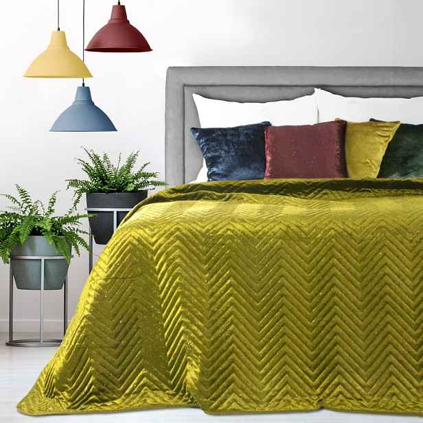 Přehoz na postel LUXURY 220x240 cm hořčicová Mybesthome