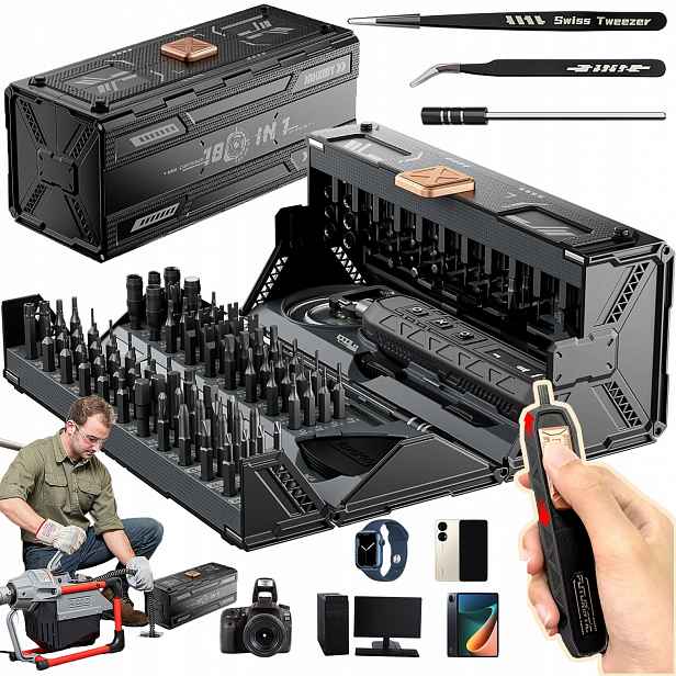 Přesný Elektrický Šroubovák Max-precision 160 Magnetický S Bity 500 Mah