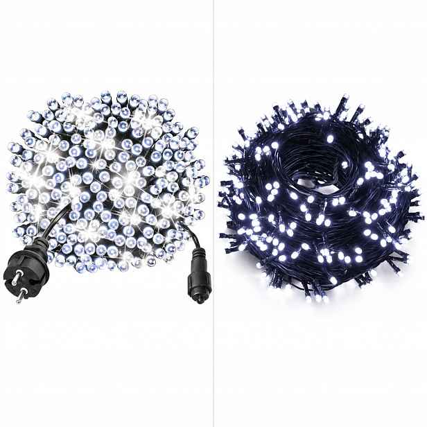 Vánoční osvětlení na stromeček 1000 Led venkovní bílé studené Flash