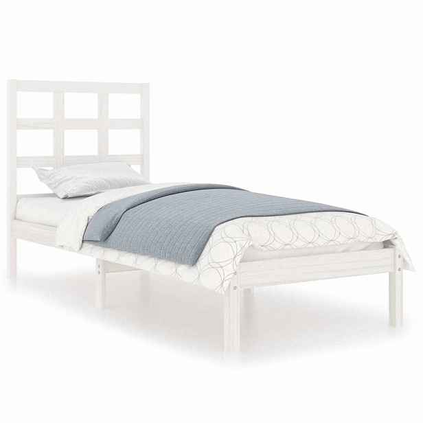 vidaXL Rám postele bílý masivní dřevo 75 x 190 cm malé jednolůžko