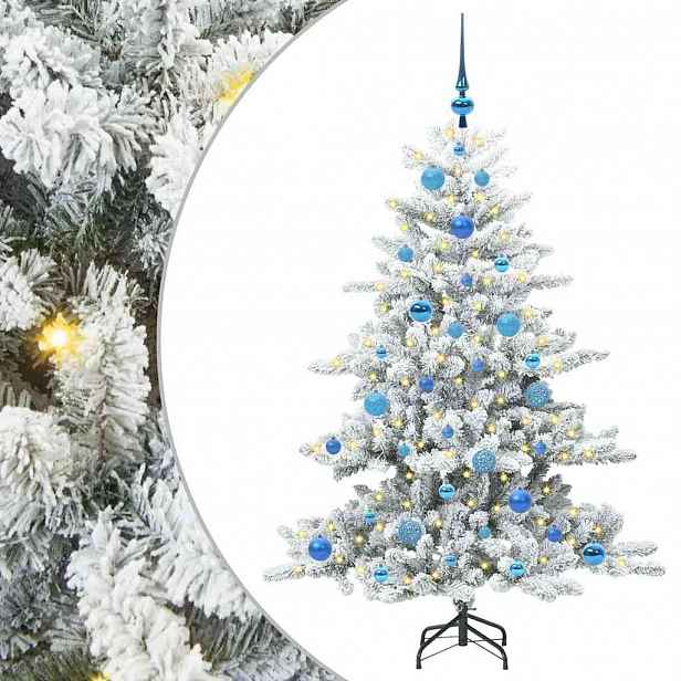 vidaXL Umělý Skládací Vánoční Strom s stojanem Bílá 150 cm PVC a ocel
