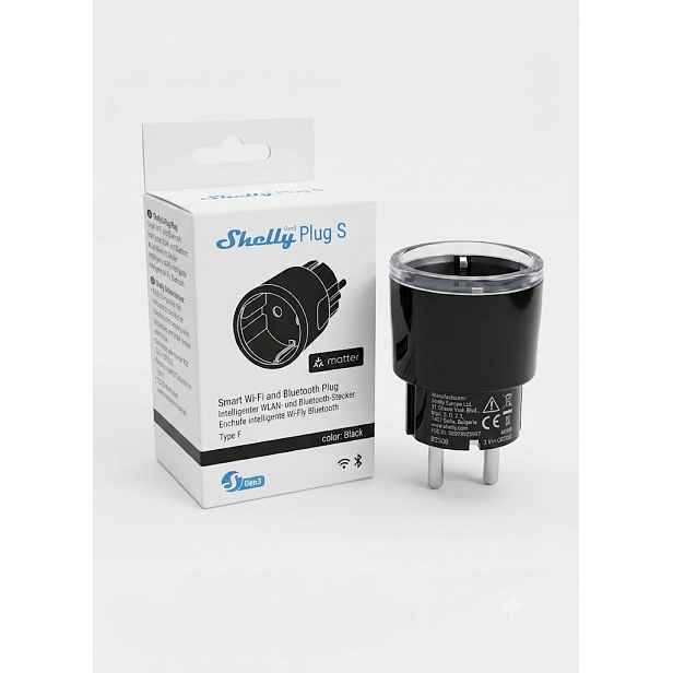 Inteligentní zásuvka na dálkové ovládání Wifi Matter 12A Shelly Plug S Mtr 3