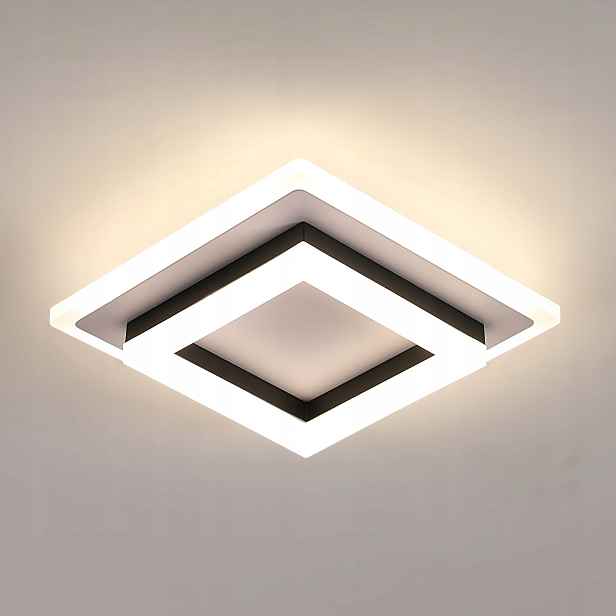Stropní svítidlo Led Plafon bílá+černá čtverec obývací pokoj moderní 4500K 24W