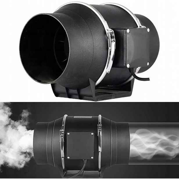 Kanálový Ventilátor 100 Tichý průmyslový odtahový pro garáž 30W