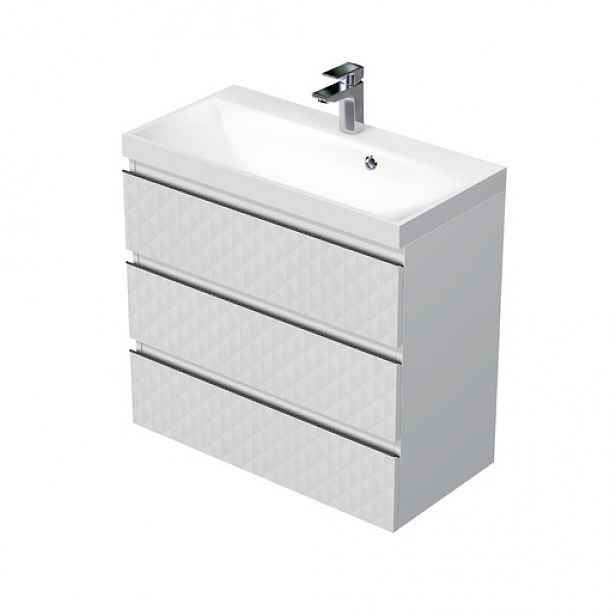 Koupelnová skříňka s umyvadlem SAT Cube Way 80x71x40 cm bílá mat CUBE3D803ZB