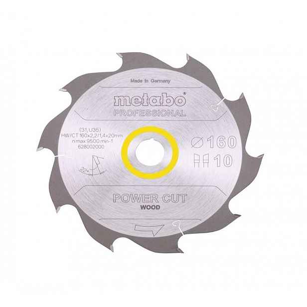 Metabo - Pilový kotouč na dřevo, 160x20 mm, 10 zubů 628002000