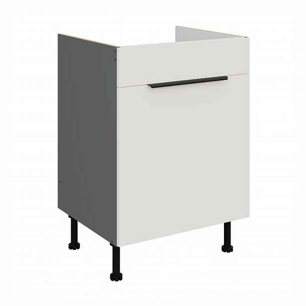 Spodní skříňka pod dřez Aria ANT 60 ZL 1S BB - Premium Box Barva korpusu: Antracit, Barva dvířek: WH - Crystal white AFM