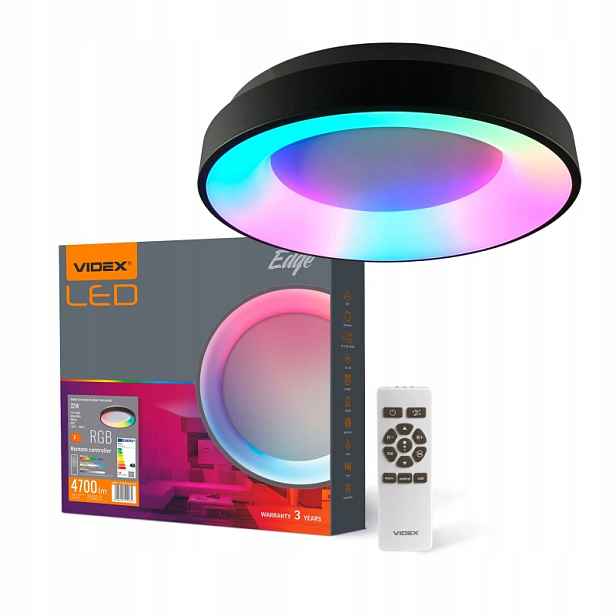 Stropní Svítidlo Led lampa 72W 4700lm Cct Rgb 120° nástěnná černá Videx