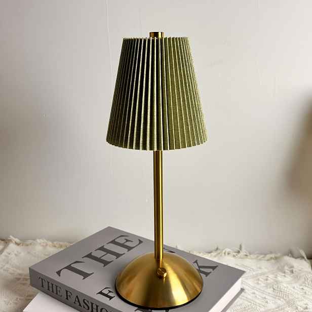 TEMU 1ks Moderní plisovaná LED stolní lampa, dotykové ovládání, 3 barvy teploty, dlouhotlačné stlačení pro nastavení jasu, napájení přes USB, pro