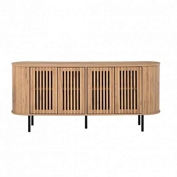 Urban Meuble PŘÍBORNÍK Přírodní se 4 posuvnými dvířky, 160 × 40 × 70 cm