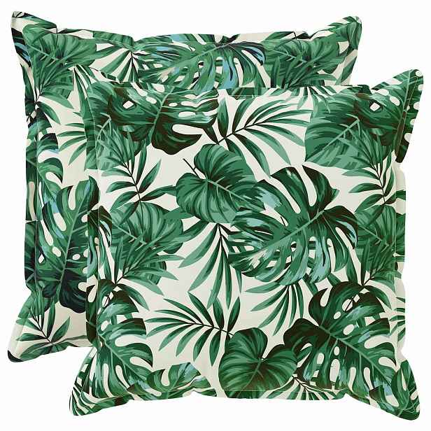 vidaXL Povlak na polštář 2 ks HOUTEN Vzor listů 55 x 55 cm Polyester