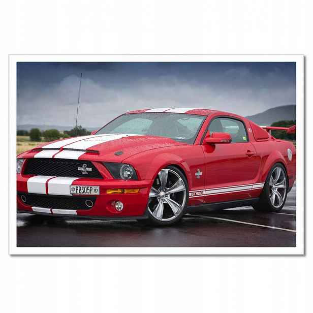 Plakáty v rámu 60x40 Červený Ford Mustang Usa