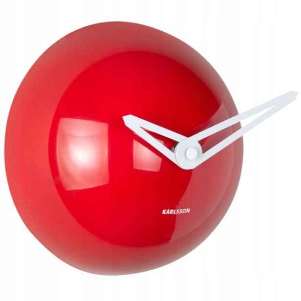Červené nástěnné hodiny s bezhlučným mechanismem do obývacího pokoje Cool Retro Cap