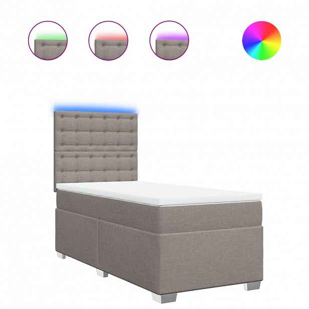 vidaXL Box spring postel s matrací taupe 90x190 cm textil