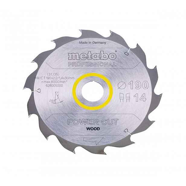 Metabo - Pilový kotouč na dřevo, 190x30 mm, 14 zubů 628005000