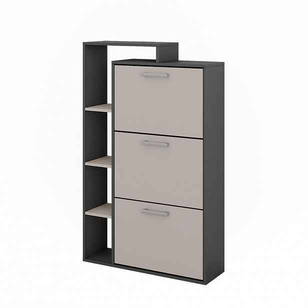 Vicco VÝKLOPNÍK NA BOTY Orlando Antracitová/béžová 80 x 128.3 cm se 3 přihrádkami