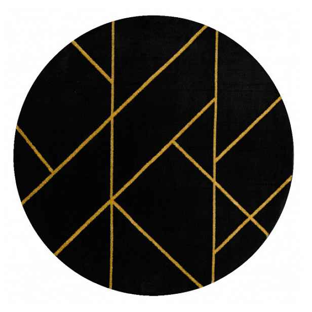 Kusový koberec Emerald geometric 1012 black and gold kruh, 200x200 (průměr) kruh, černá, chodba / předsíň, Dywany Łuszczów