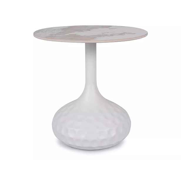 Signal Odkládací stolek Salo B 50 cm bílý/bílý mramor