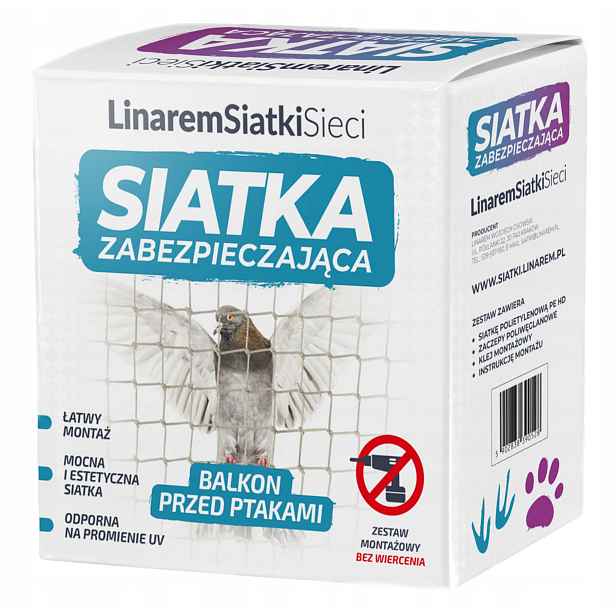 Síť Na Balkon 8x2 m Na Holuby Ptáci Montážní Set Bez Uv Vrtání