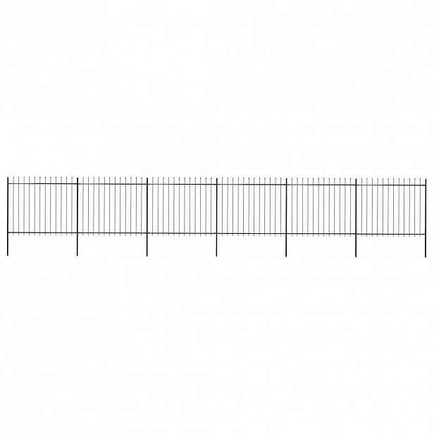 vidaXL Zahradní plot s kopím nahoře ocelový 1005 x 150 cm černý