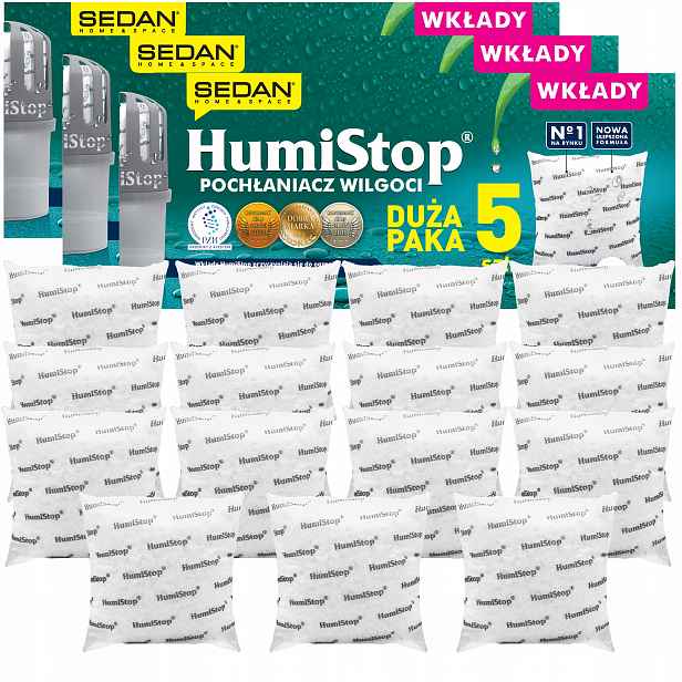 15 x Náplně do pohlcovače vlhkosti Humistop Sedan 280 g zásoba pohlcovače