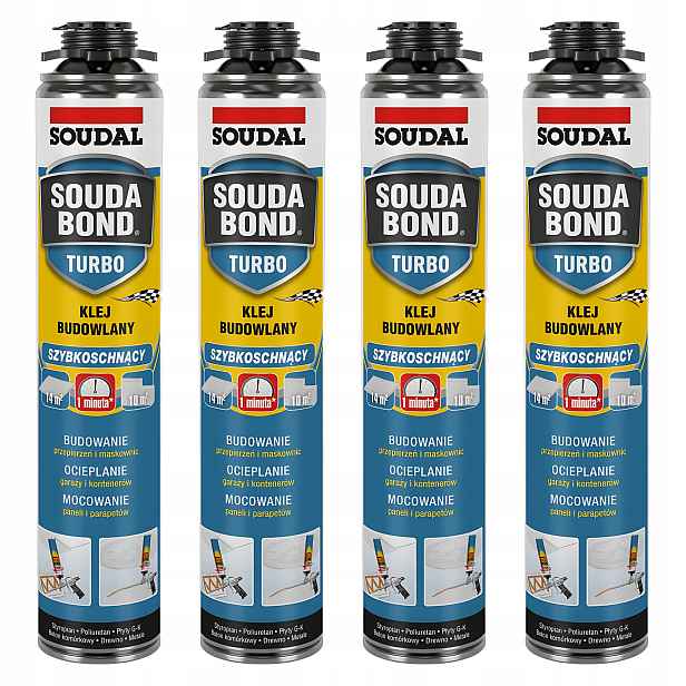 Rychleschnoucí polyuretanové stavební lepidlo Soudal Soudabond Turbo 750 ml