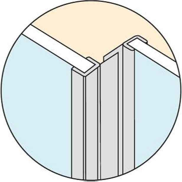 Eco produkty Svislé universální těsnění na posuvné dveře a pevný díl sprchových koutů (sada 2 ks); na sklo 6 - 8 mm; délka 2000 mm (23013)
