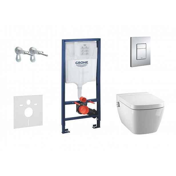 Grohe Rapid SL - Set předstěnové instalace, sprchovací toalety a sedátka Tece, tlačítka Skate Cosmo, Rimless, SoftClose, chrom 38528SET-KT