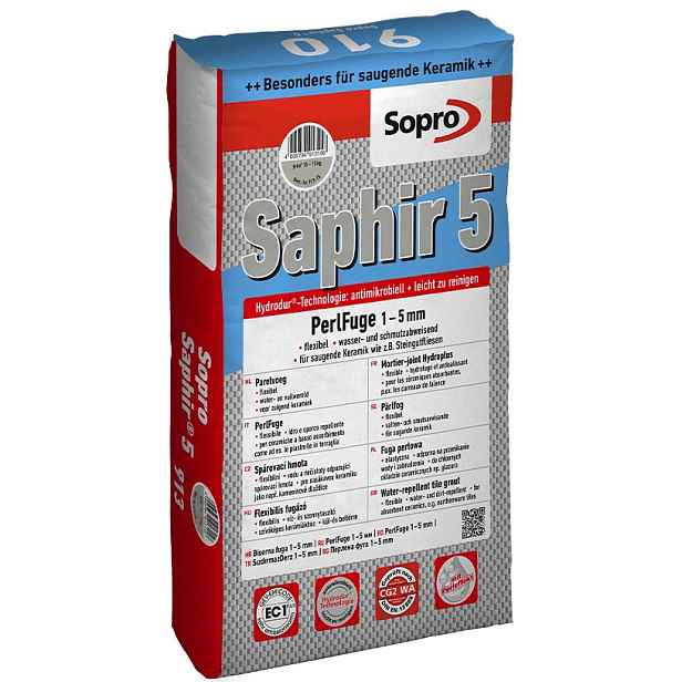 Hmota spárovací Sopro Saphir 5 šedá 15 kg