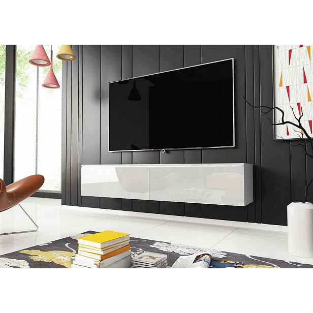 Televizní skříňka s LED osvětlením 140 cm WILLA D - bílá