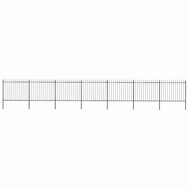 vidaXL Zahradní plot s kopím nahoře ocelový 1172 x 150 cm černý