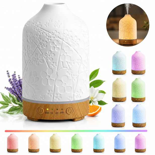Difuzér Led Esenciálních Olejů 7 Barev Aromatický Ultrazvukový Tichý