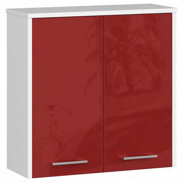 RAUMHIRSCH FURNITURE KOMODA DO KOUPELNY bílá, červená lesklá 60/60/22,5